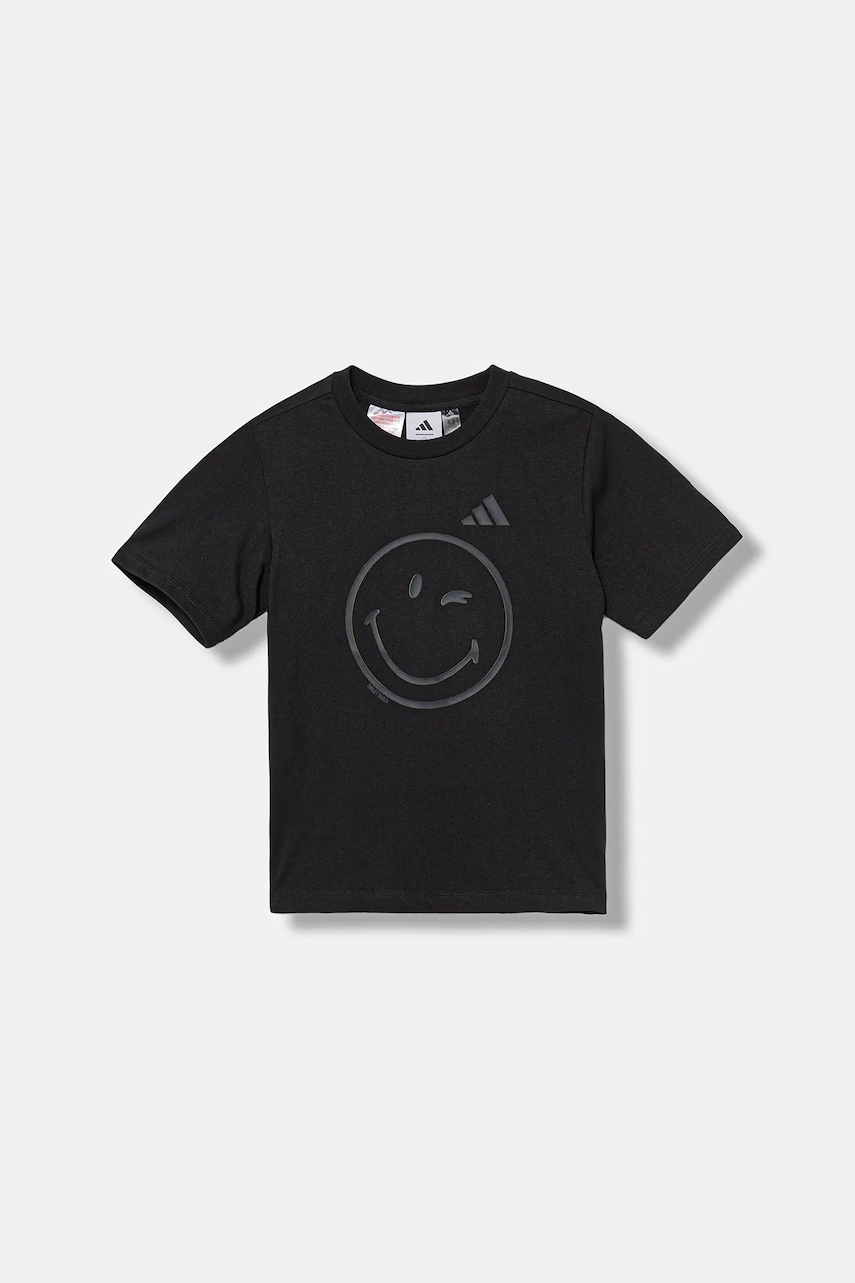adidas tricou de bumbac pentru copii x Smiley culoarea negru, cu imprimeu, JN2160