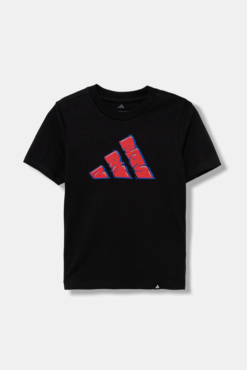 adidas tricou de bumbac pentru copii culoarea negru, uni, JV5106