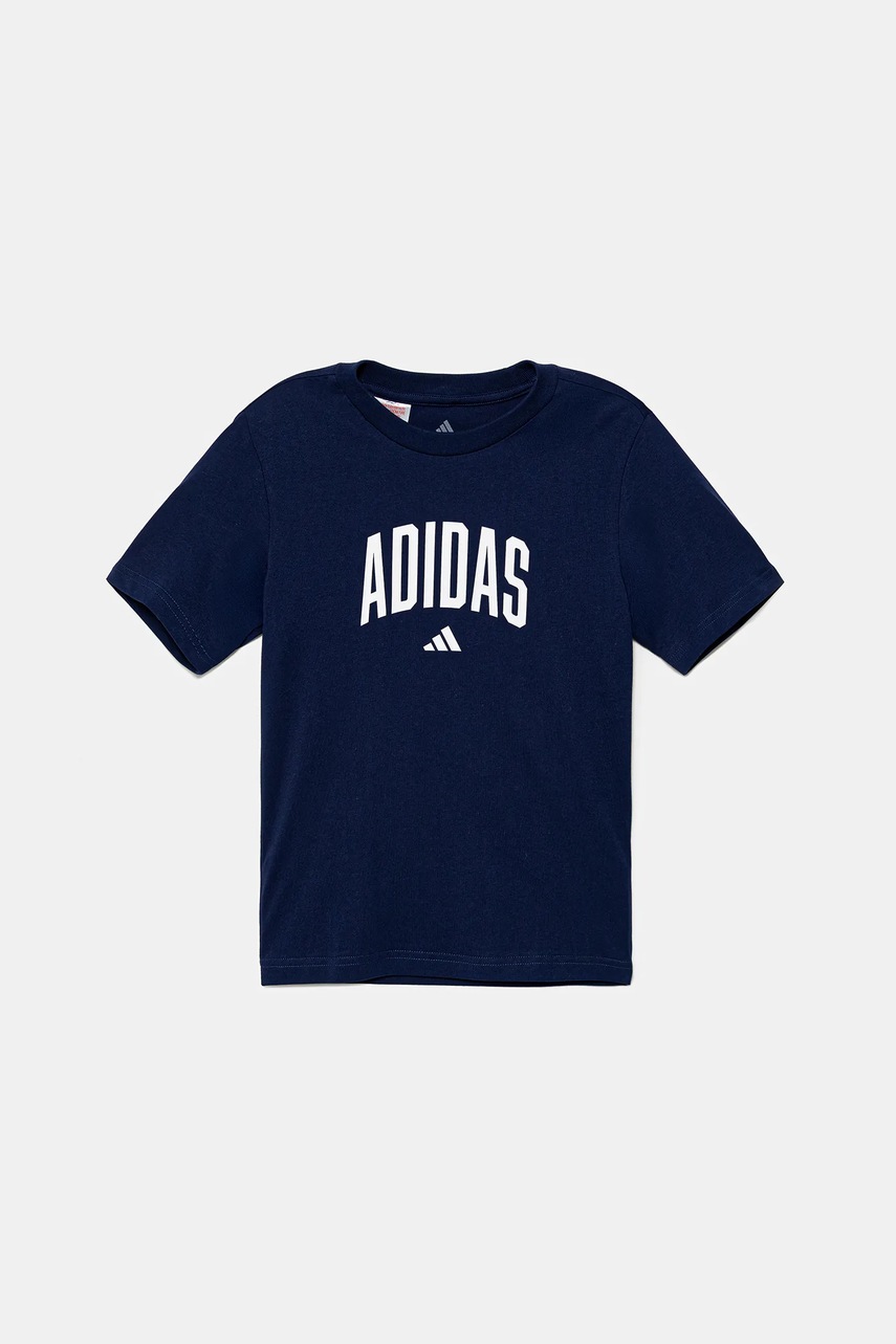 Детская хлопковая футболка adidas цвет синий с принтом JV5193 Детская хлопковая футболка adidas цвет синий с принтом JV5193