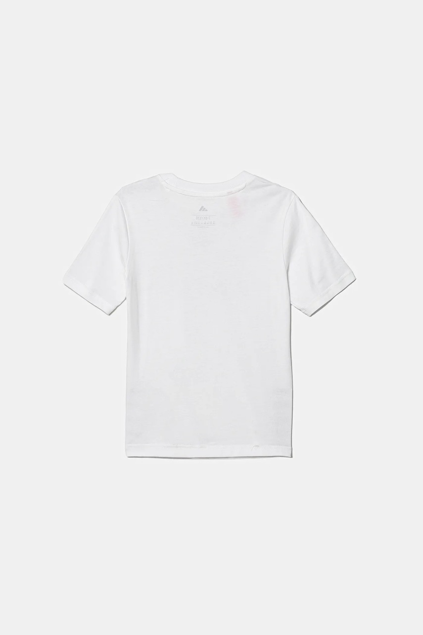 Детская хлопковая футболка adidas цвет белый с принтом JV5248