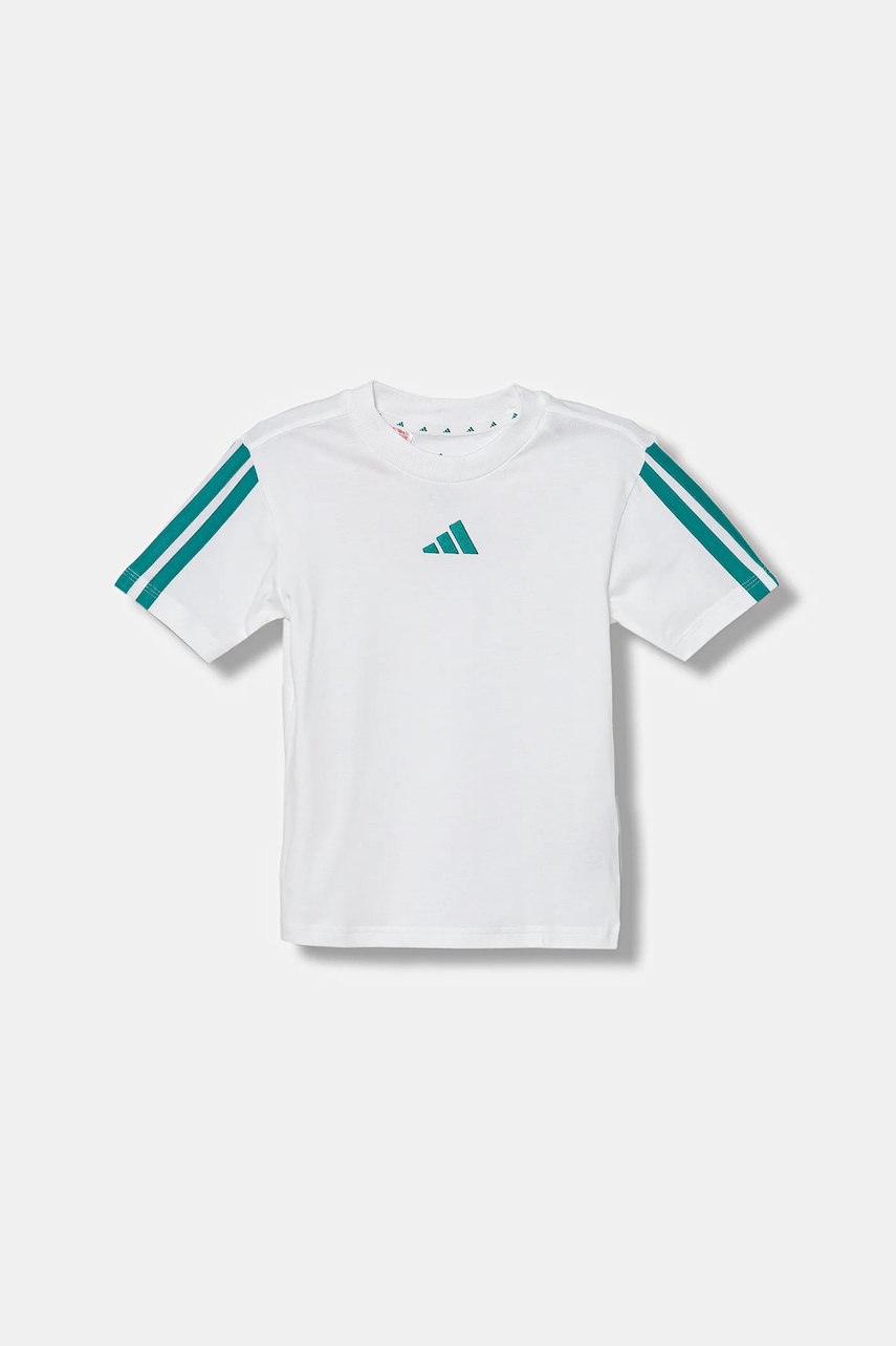 adidas tricou de bumbac pentru copii culoarea alb, cu imprimeu, JV7353