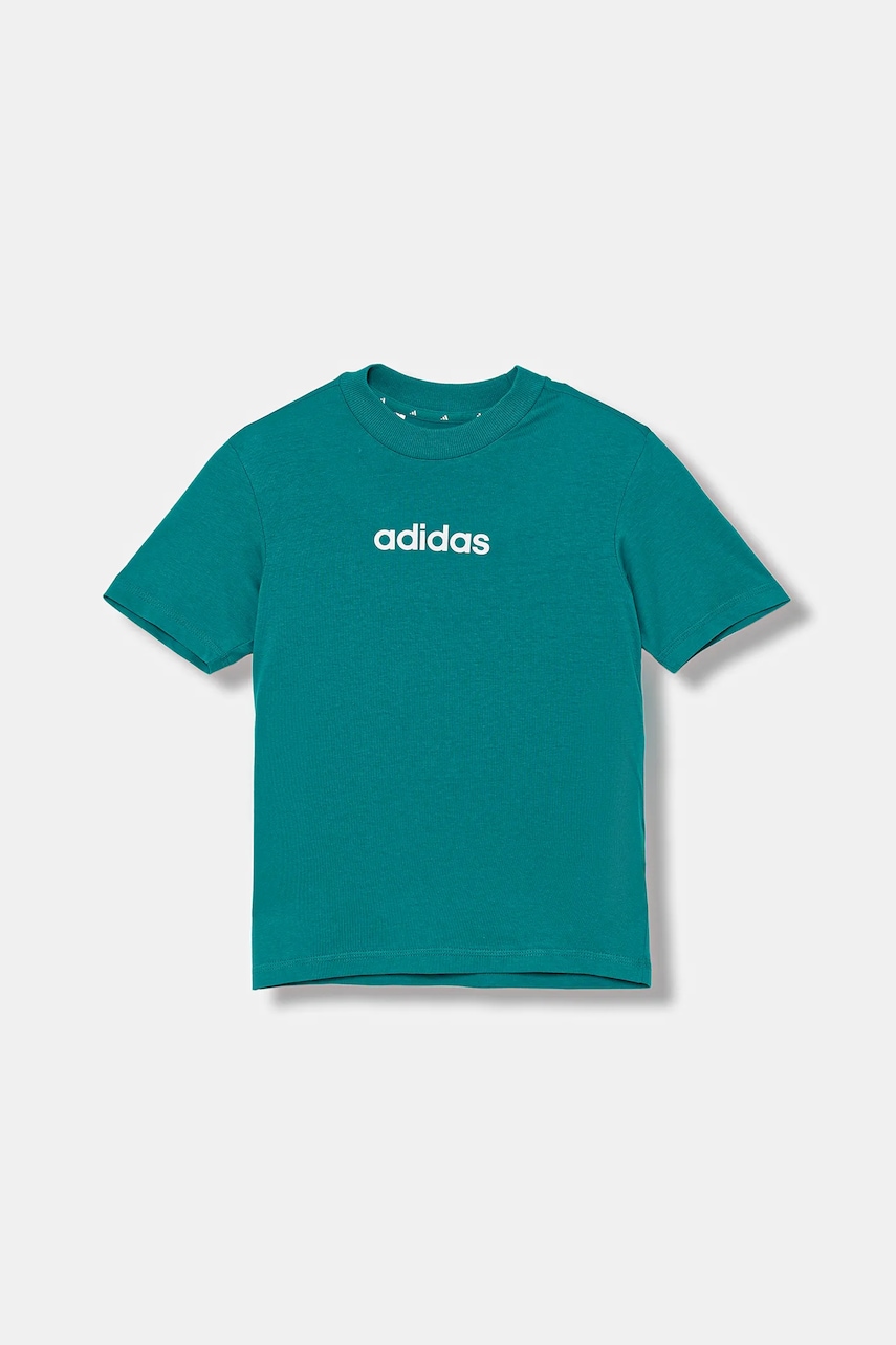 adidas tricou de bumbac pentru copii culoarea turcoaz, cu imprimeu, JV7541