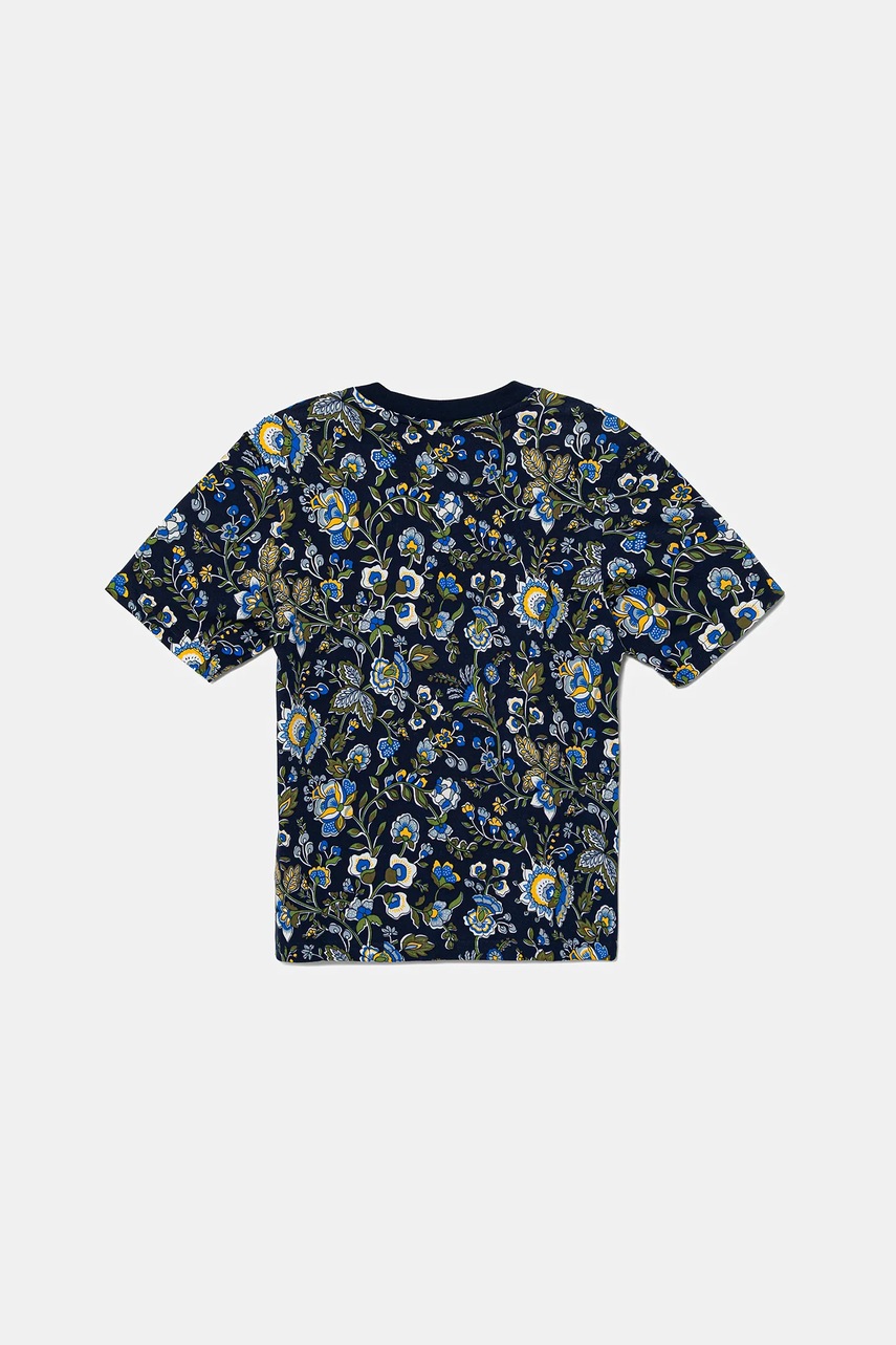 Детская хлопковая футболка adidas Originals цвет синий с принтом JV7818