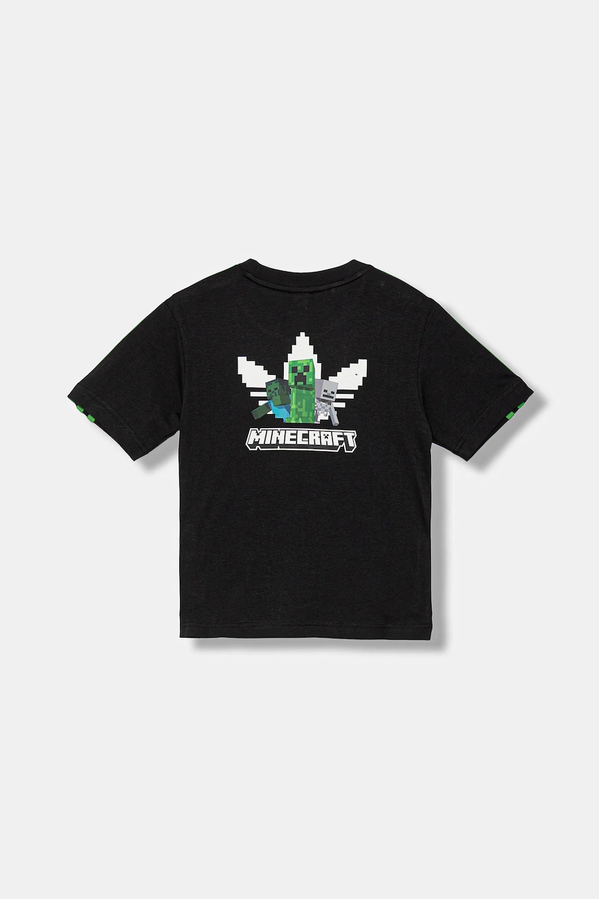 Levně Dětské bavlněné tričko adidas Originals černá barva, s aplikací, JW5330
