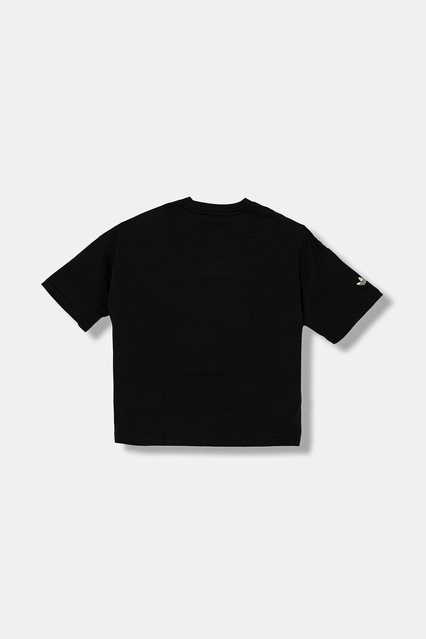 Детская хлопковая футболка adidas Originals цвет чёрный с принтом JW7845 Детская хлопковая футболка adidas Originals цвет чёрный с принтом JW7845