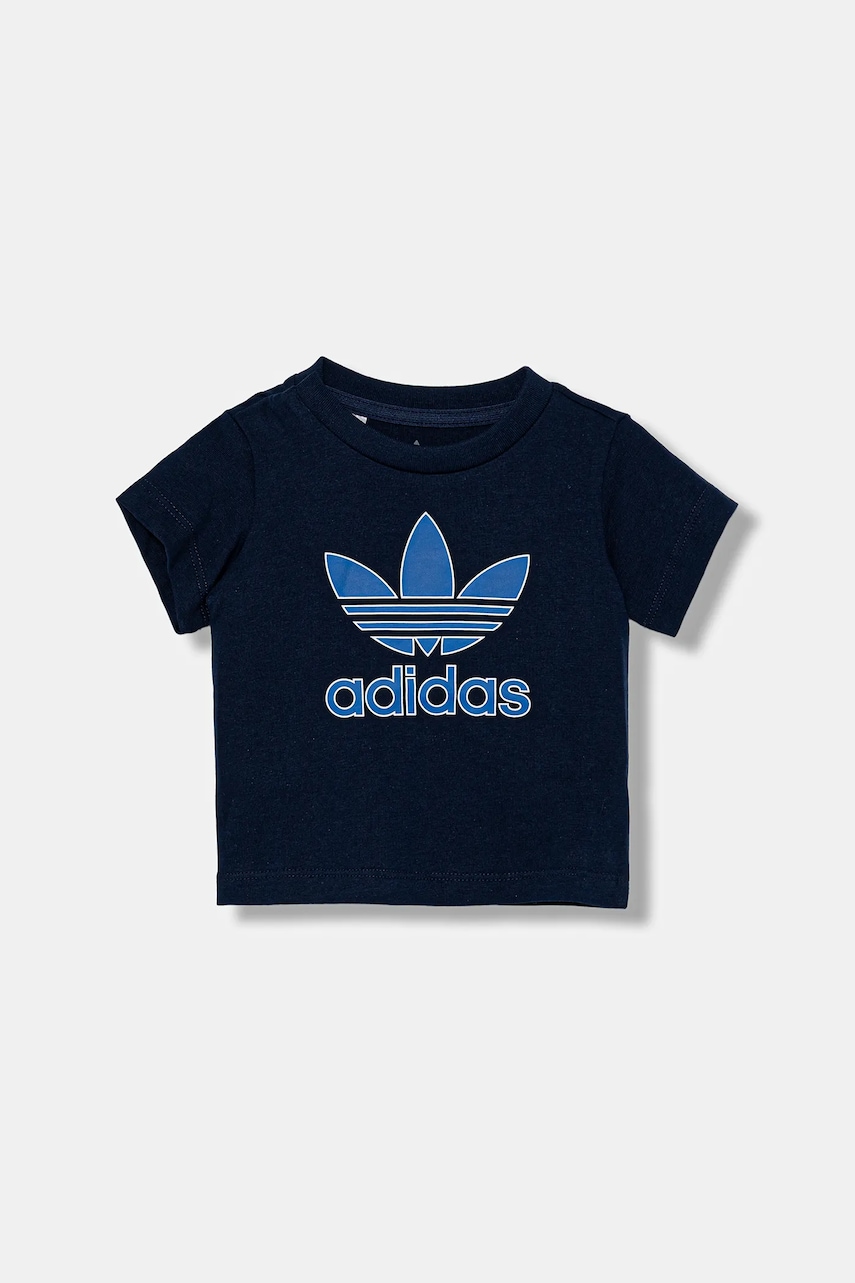 adidas Originals tricou de bumbac pentru copii culoarea bleumarin, cu imprimeu, JX9003