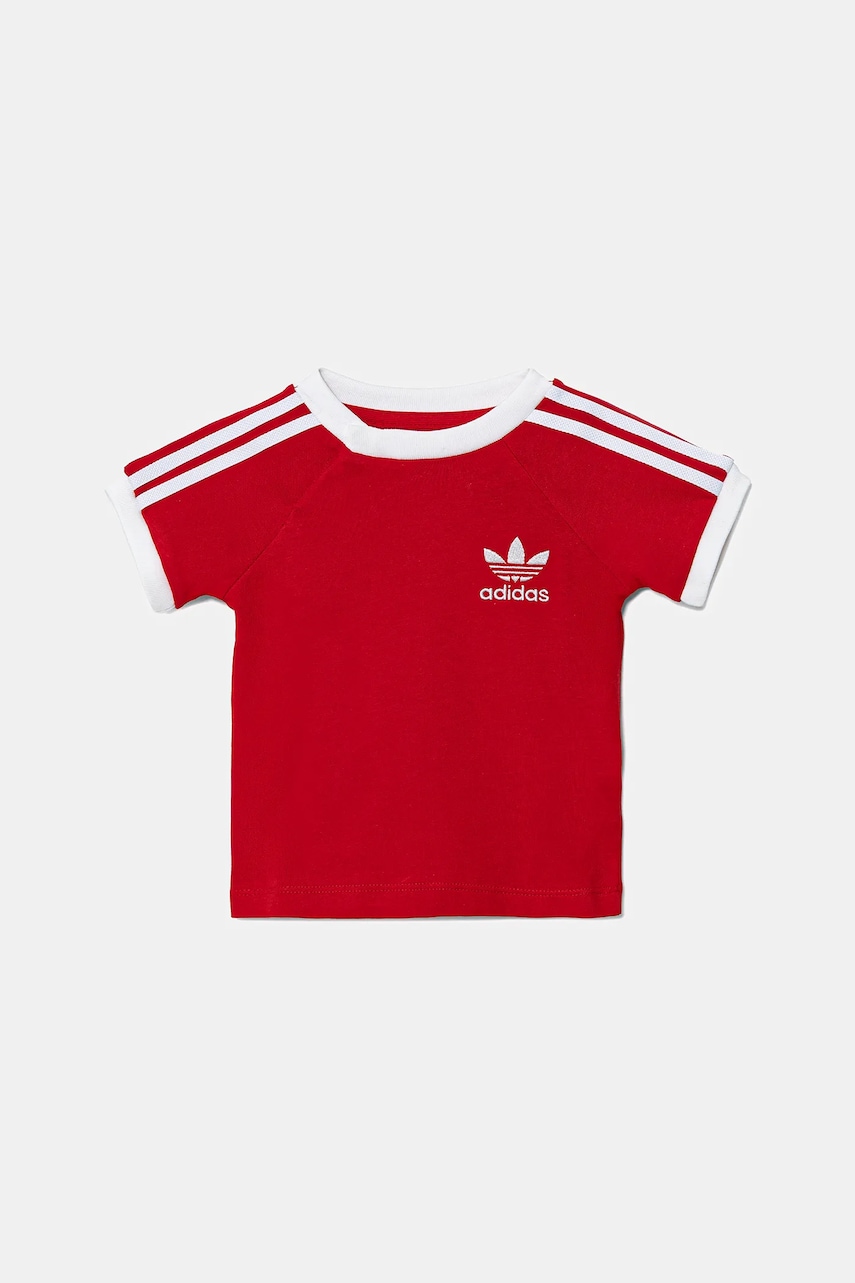 adidas Originals tricou de bumbac pentru copii culoarea roșu, cu imprimeu, JY0146