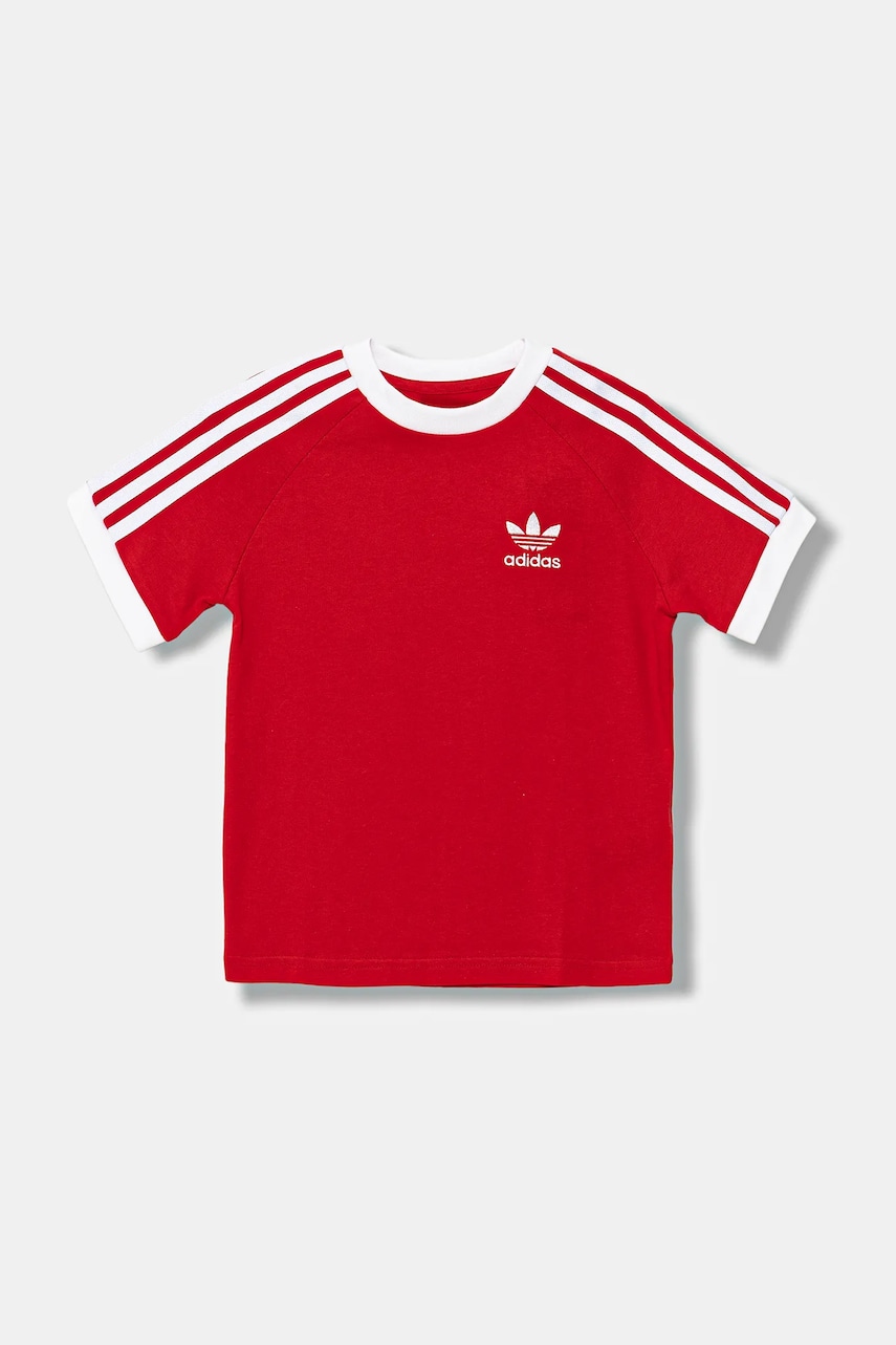 adidas Originals tricou de bumbac pentru copii culoarea rosu, cu imprimeu, JY3748
