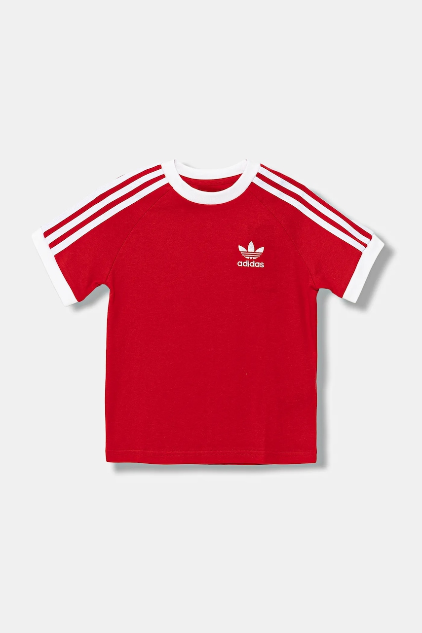 Детская хлопковая футболка adidas Originals цвет красный с аппликацией JY3748 Детская хлопковая футболка adidas Originals цвет красный с аппликацией JY3748