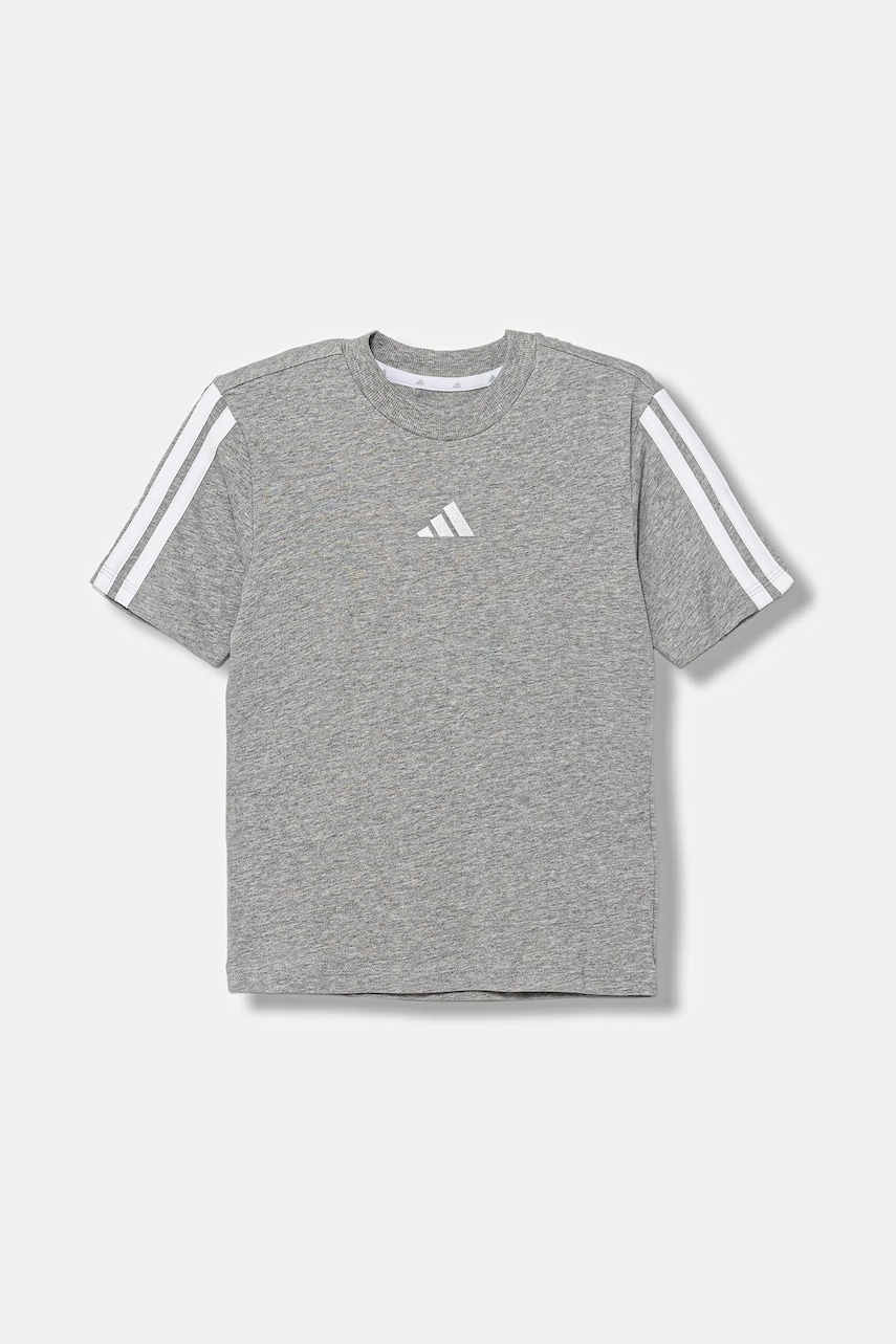 adidas tricou de bumbac pentru copii culoarea gri, cu imprimeu, JY4968