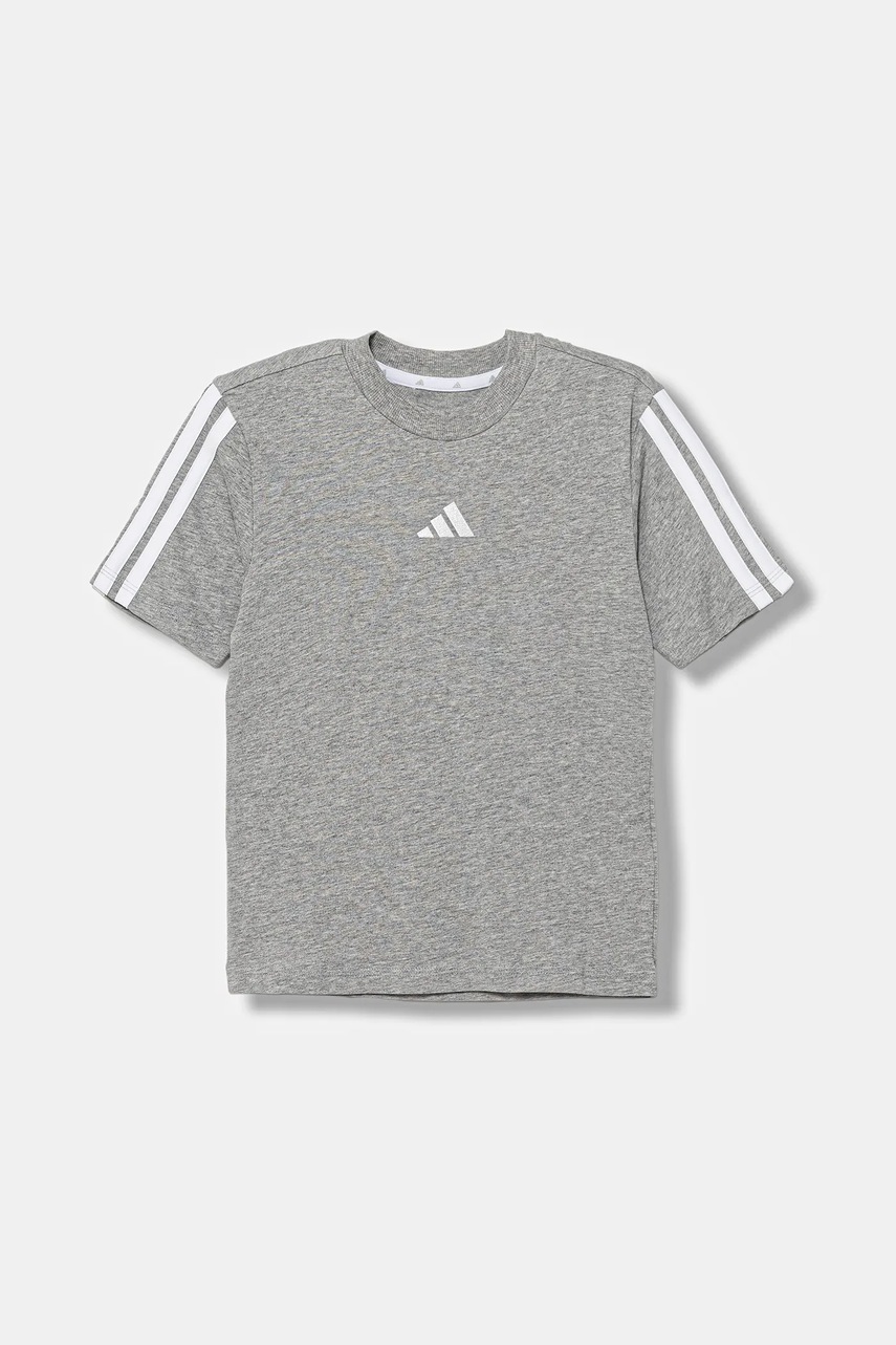 Детская хлопковая футболка adidas цвет серый с аппликацией JY4968 Детская хлопковая футболка adidas цвет серый с аппликацией JY4968