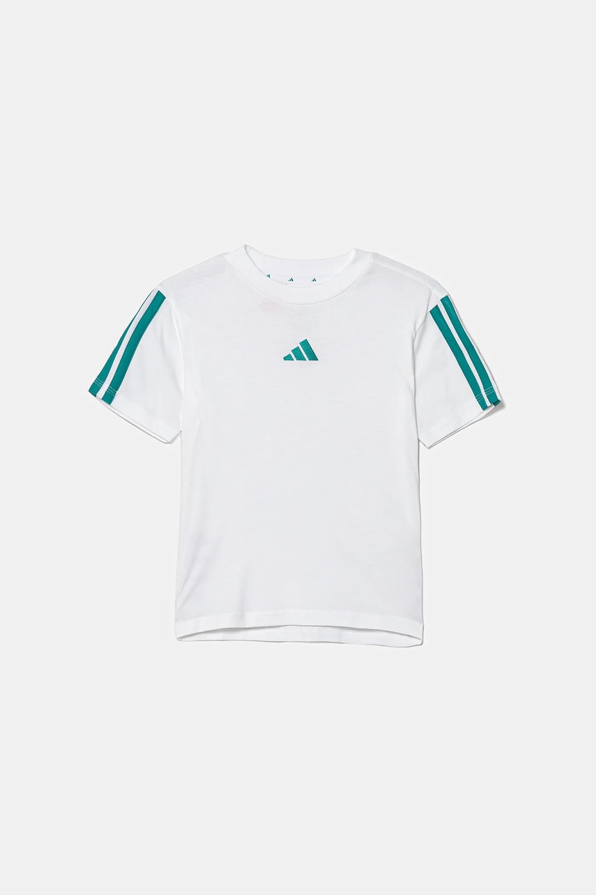 Детская хлопковая футболка adidas цвет белый с аппликацией JY4970 Детская хлопковая футболка adidas цвет белый с аппликацией JY4970