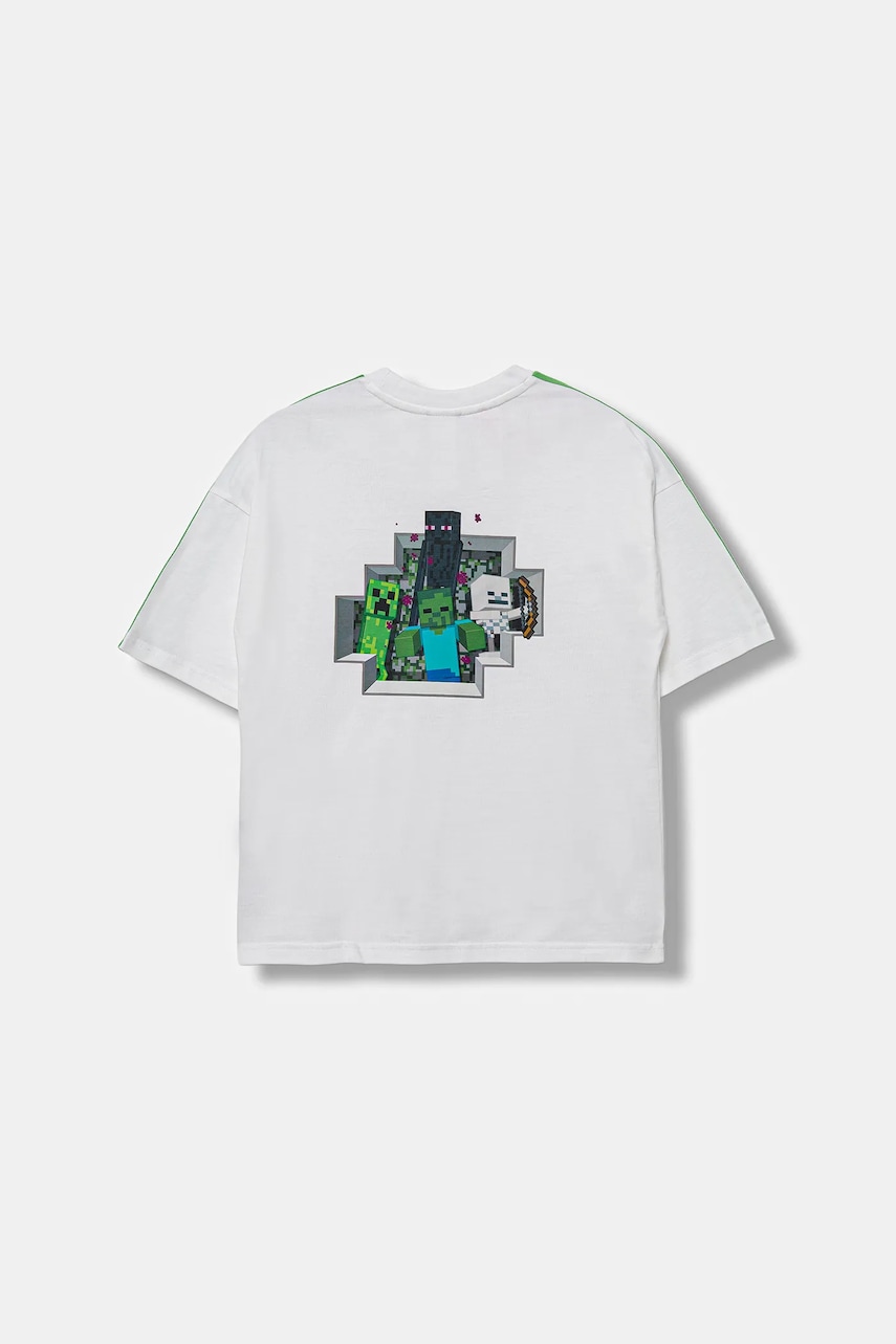 Детская хлопковая футболка adidas Originals MINECRAFT цвет белый с аппликацией KD9830 Детская хлопковая футболка adidas Originals MINECRAFT цвет белый с аппликацией KD9830
