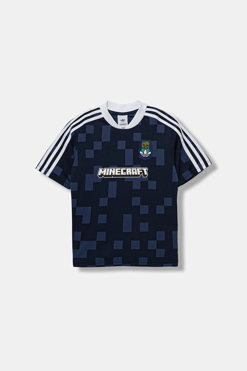 Детская футболка adidas Originals MINECRAFT цвет синий узор KD9840 Детская футболка adidas Originals MINECRAFT цвет синий узор KD9840