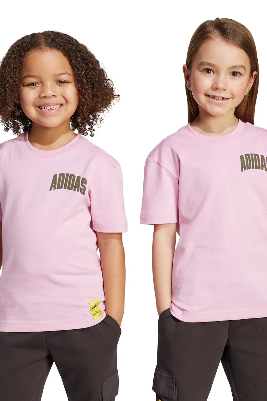 adidas tricou copii culoarea roz, cu imprimeu, JM0831