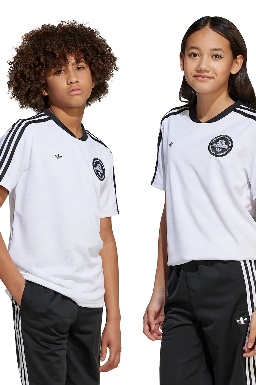 adidas Originals tricou copii culoarea alb, cu imprimeu, JV7682