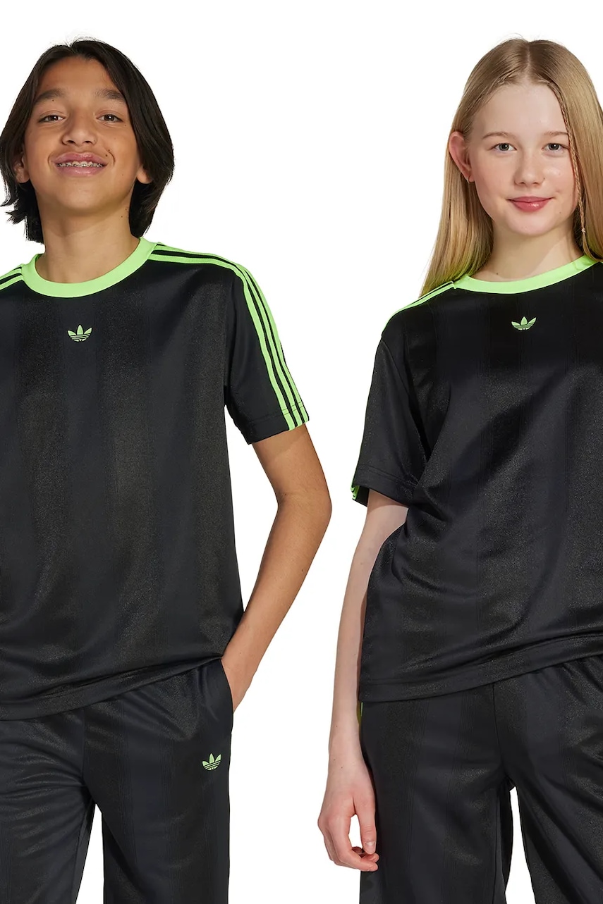 adidas Originals tricou copii culoarea negru, cu imprimeu, JV7789
