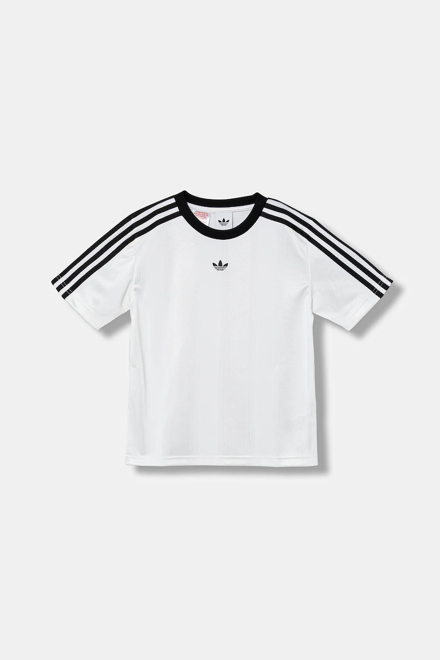 Levně Dětské tričko adidas Originals bílá barva, s aplikací, JV8655