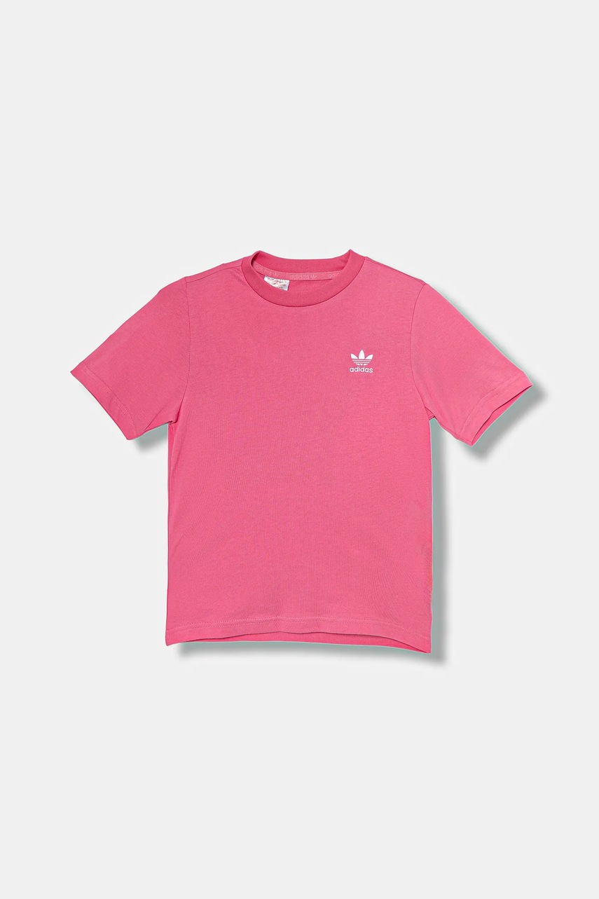 adidas Originals tricou de bumbac pentru copii culoarea roz, uni, JY4986