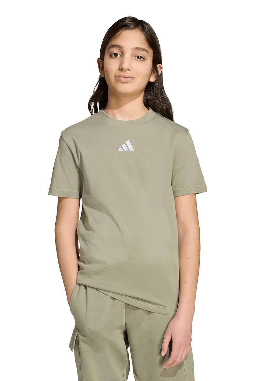 adidas tricou de bumbac pentru copii culoarea verde, uni, JW3492