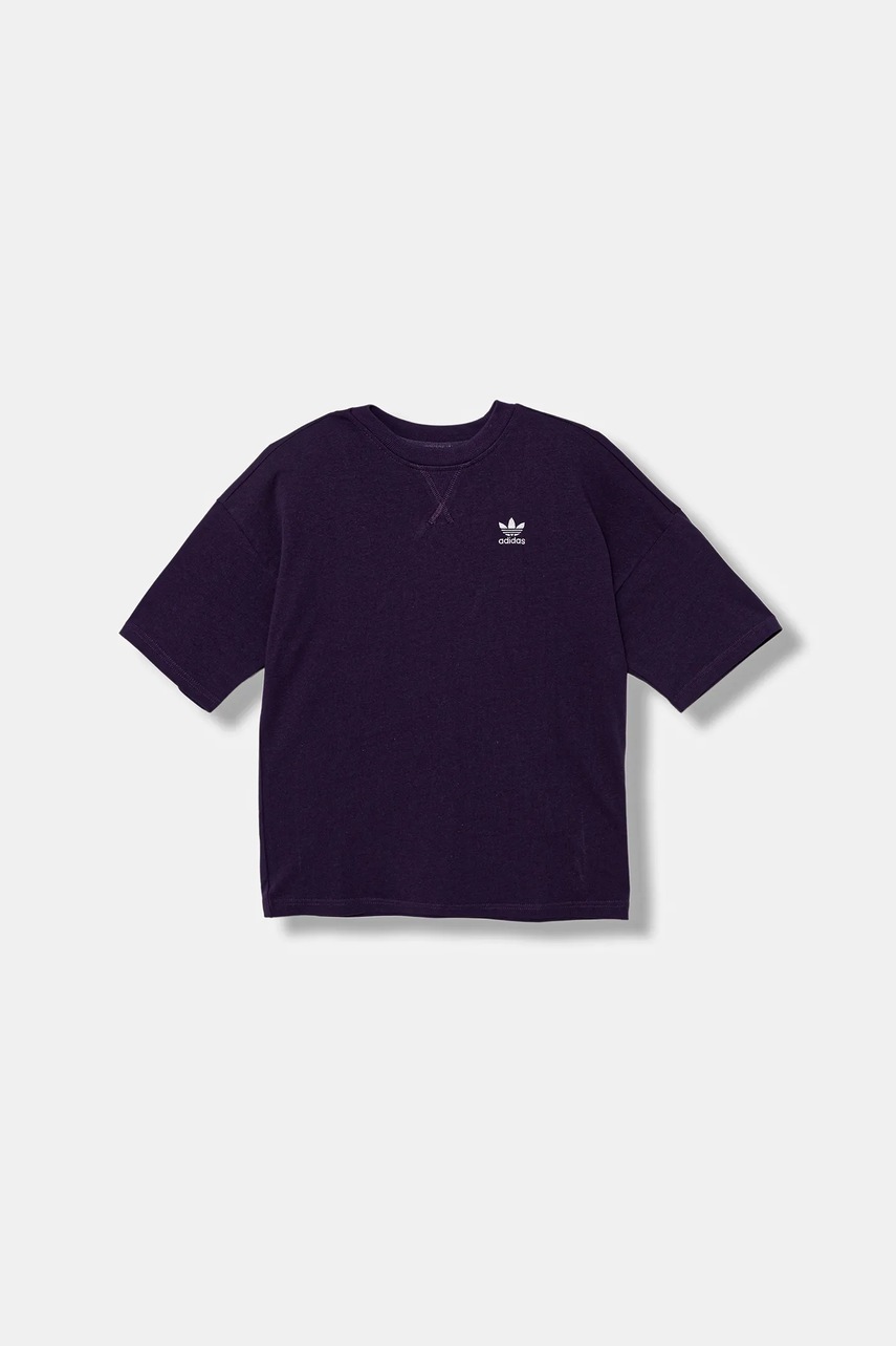 Хлопковая футболка adidas Originals цвет фиолетовый с аппликацией JX2761 Хлопковая футболка adidas Originals цвет фиолетовый с аппликацией JX2761
