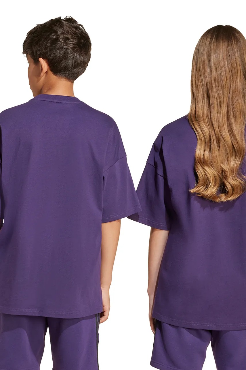 Бавовняна футболка adidas Originals колір фіолетовий з аплікацією JX2761