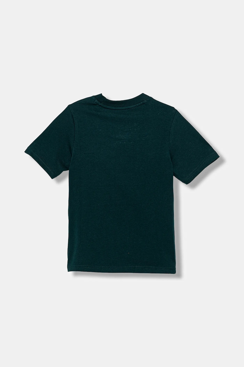 Детская хлопковая футболка adidas Originals цвет зелёный однотонная JY4987 Детская хлопковая футболка adidas Originals цвет зелёный однотонная JY4987