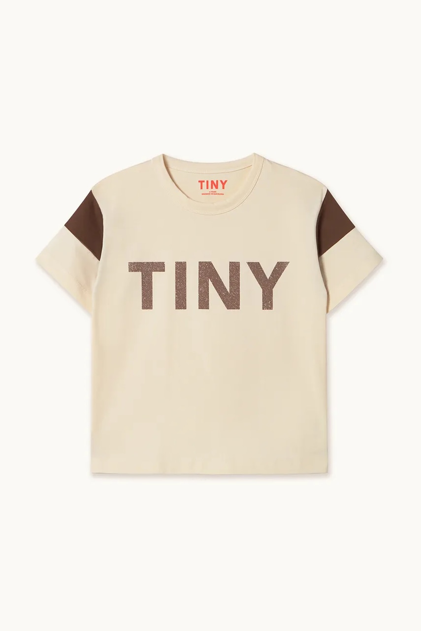 Детская хлопковая футболка Tinycottons TINY COLOR BLOCK TEE цвет розовый с принтом AW25-264 Детская хлопковая футболка Tinycottons TINY COLOR BLOCK TEE цвет розовый с принтом AW25-264