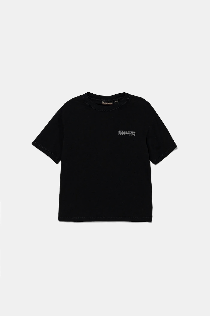 Napapijri tricou din bumbac S-AHR culoarea bleumarin, cu imprimeu, NP0A88ZO9411