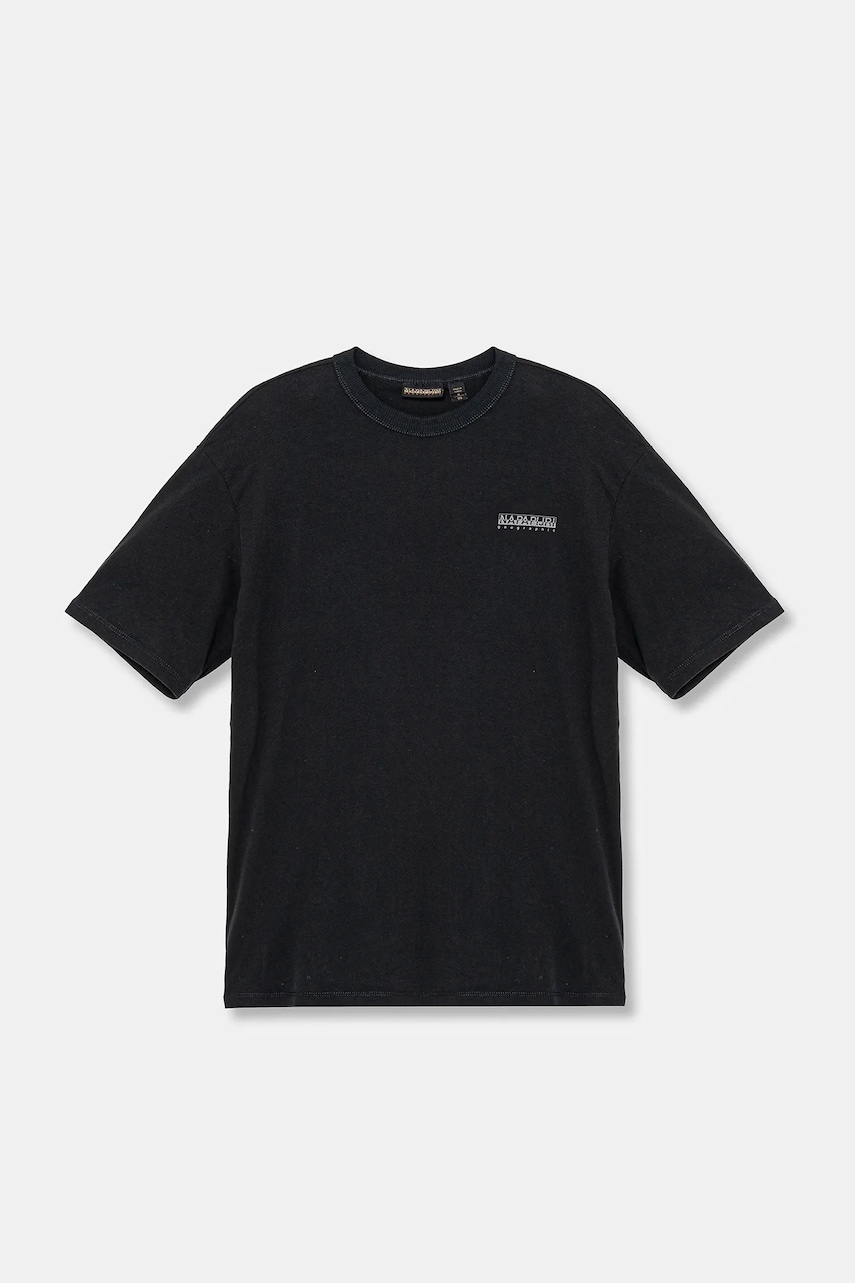 Napapijri tricou de bumbac pentru copii S-AHR culoarea negru, cu imprimeu, NP0A88ZO9411