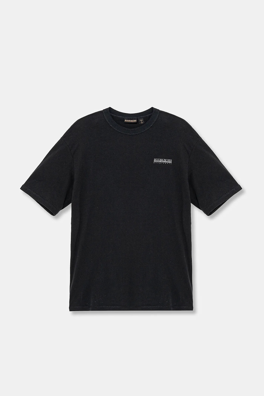 Napapijri tricou de bumbac pentru copii S-AHR culoarea negru, cu imprimeu, NP0A88ZO9411