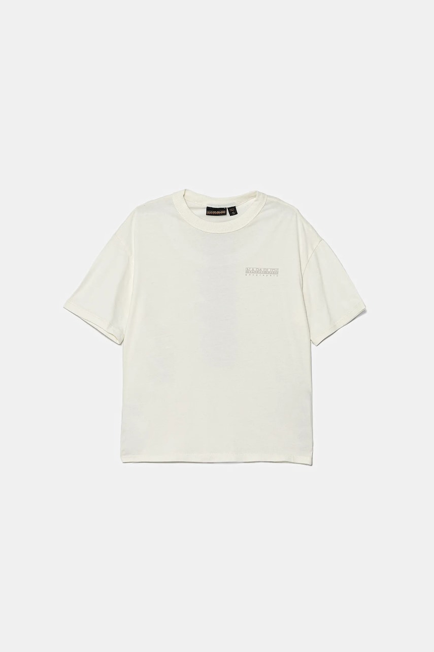 Napapijri tricou de bumbac pentru copii S-INOT culoarea bej, cu imprimeu, NP0A891F2061