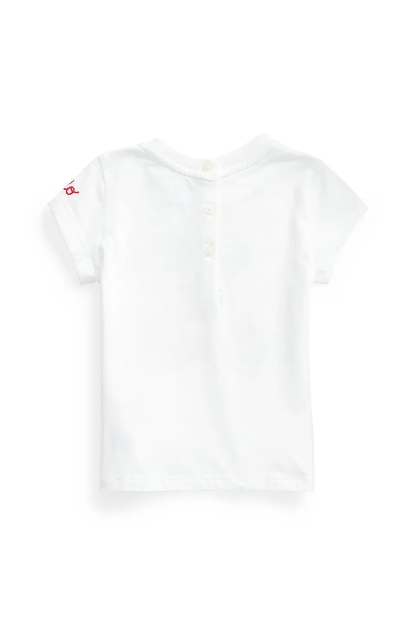 Детская хлопковая футболка Polo Ralph Lauren цвет белый с принтом 310844732001 Детская хлопковая футболка Polo Ralph Lauren цвет белый с принтом 310844732001