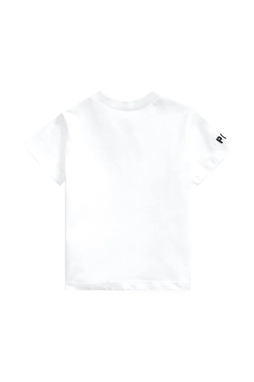 Детская хлопковая футболка Polo Ralph Lauren цвет белый с принтом 320844731001 Детская хлопковая футболка Polo Ralph Lauren цвет белый с принтом 320844731001
