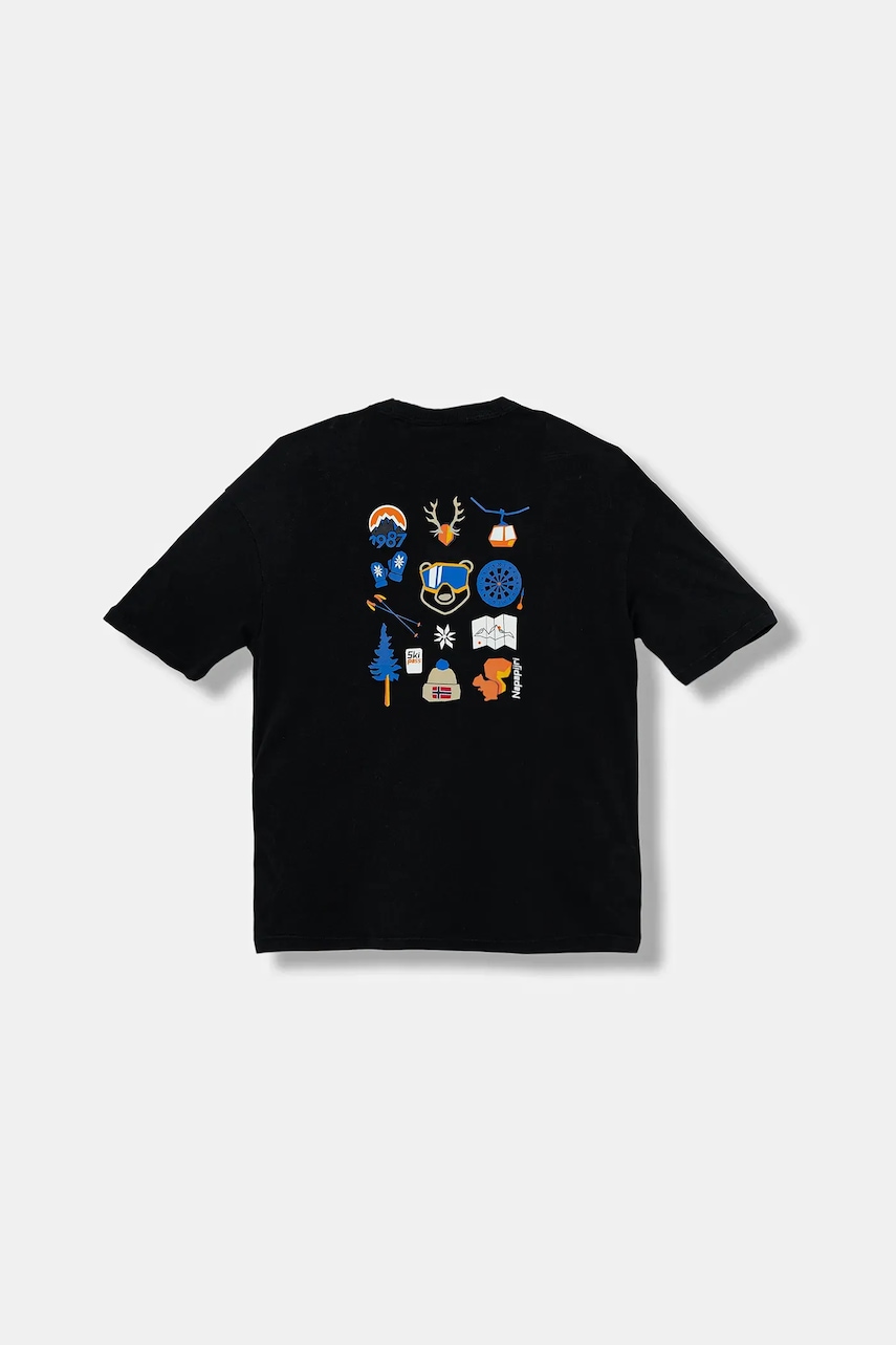 Napapijri tricou de bumbac pentru copii S-ADIGE culoarea negru, cu imprimeu, NP0A88ZWF0X1