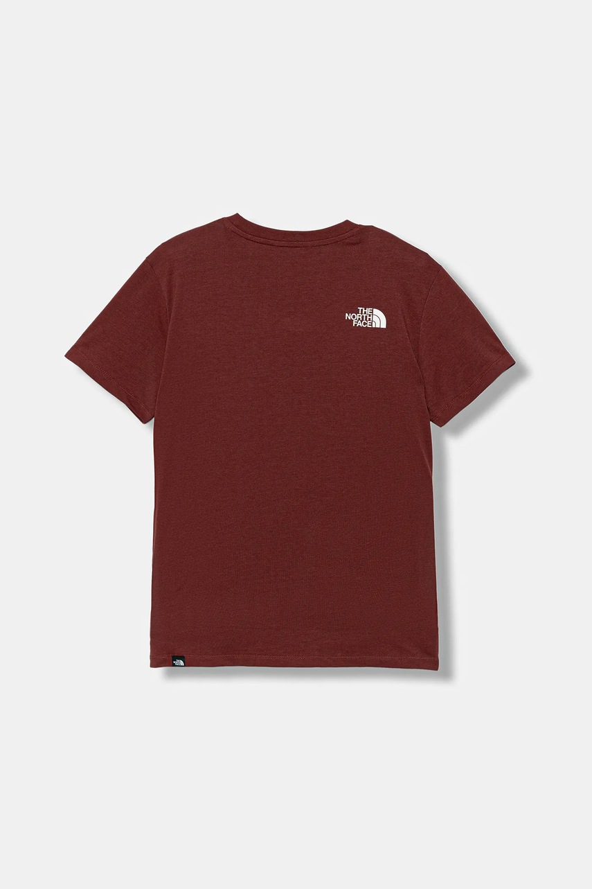 Дитяча футболка The North Face TEEN SIMPLE DOME REGULAR SS TEE колір бордовий однотонна NF0A87T40VO1