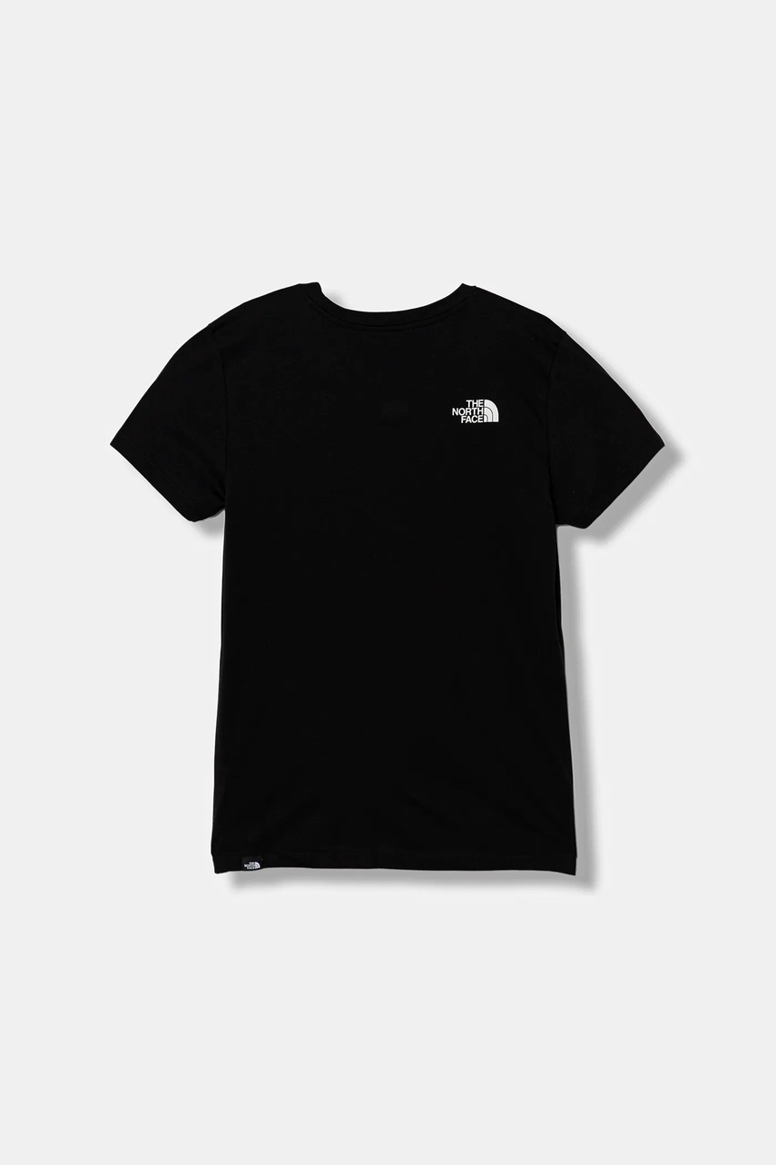 Дитяча футболка The North Face TEEN EASY REGULAR SS TEE колір чорний з принтом NF0A8EHGJK31