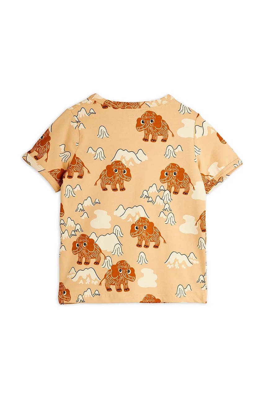 Детская футболка Mini Rodini Mammoths цвет бежевый узор 25720103 Детская футболка Mini Rodini Mammoths цвет бежевый узор 25720103