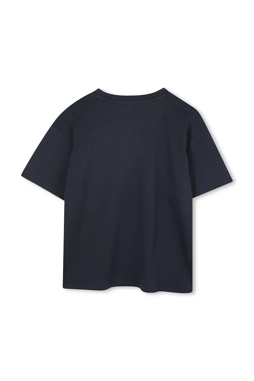 Детская хлопковая футболка Kenzo Kids цвет синий с принтом K61494 Детская хлопковая футболка Kenzo Kids цвет синий с принтом K61494