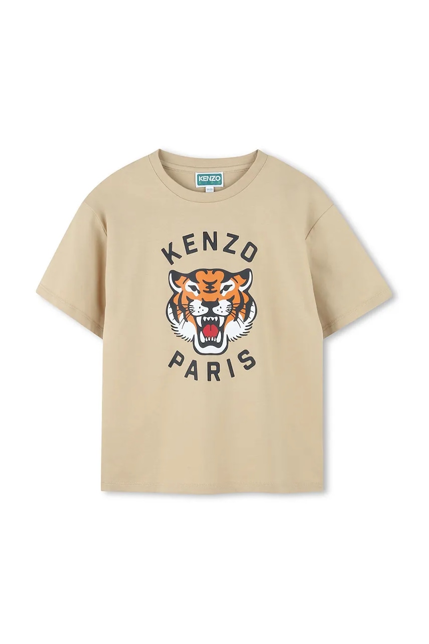 Kenzo Kids tricou de bumbac pentru copii culoarea bej, cu imprimeu, K61505
