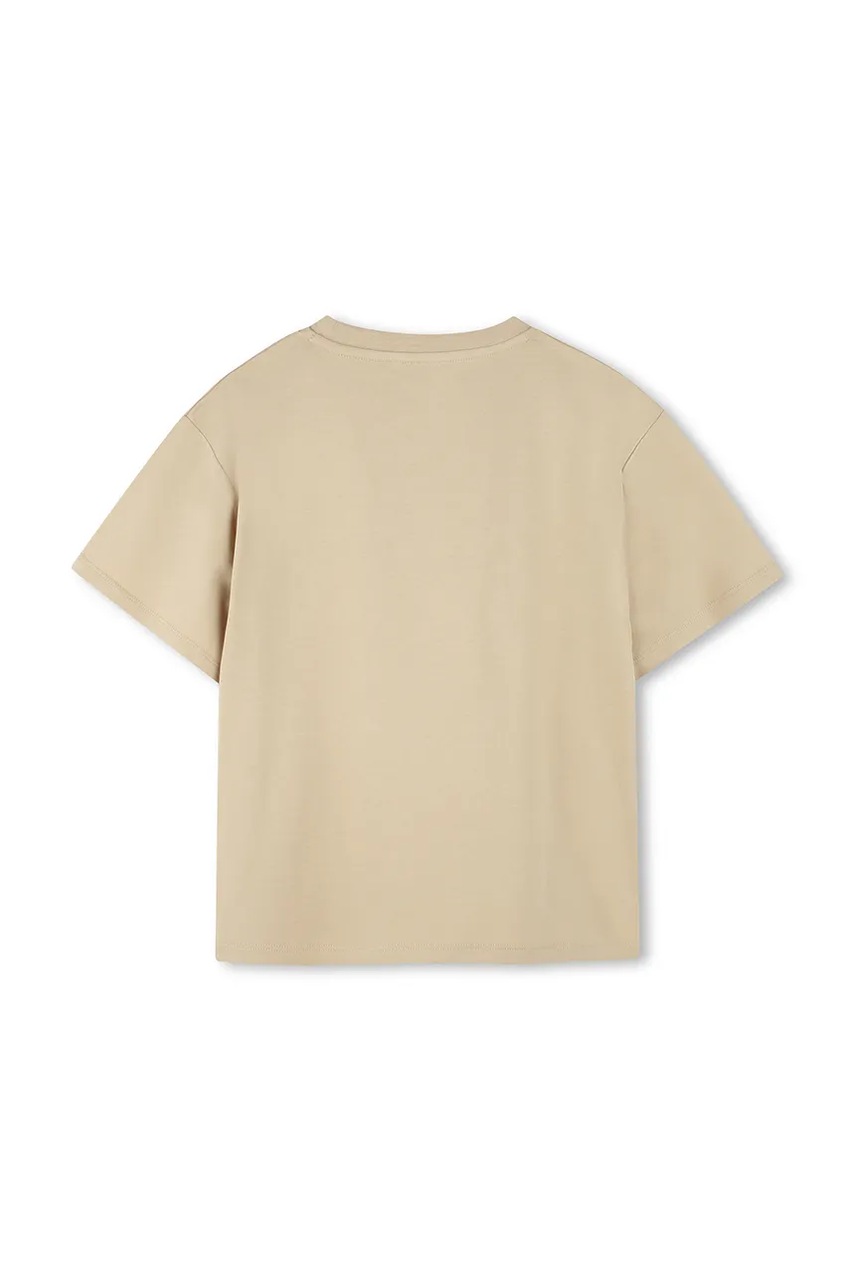 Детская хлопковая футболка Kenzo Kids цвет бежевый с принтом K61505 Детская хлопковая футболка Kenzo Kids цвет бежевый с принтом K61505
