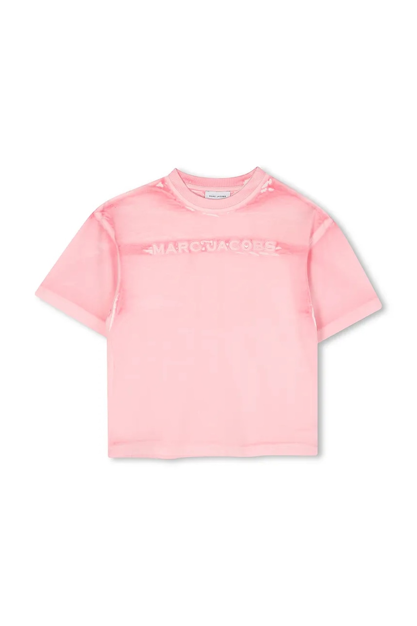 Marc Jacobs tricou de bumbac pentru copii culoarea roz, cu imprimeu, W60657