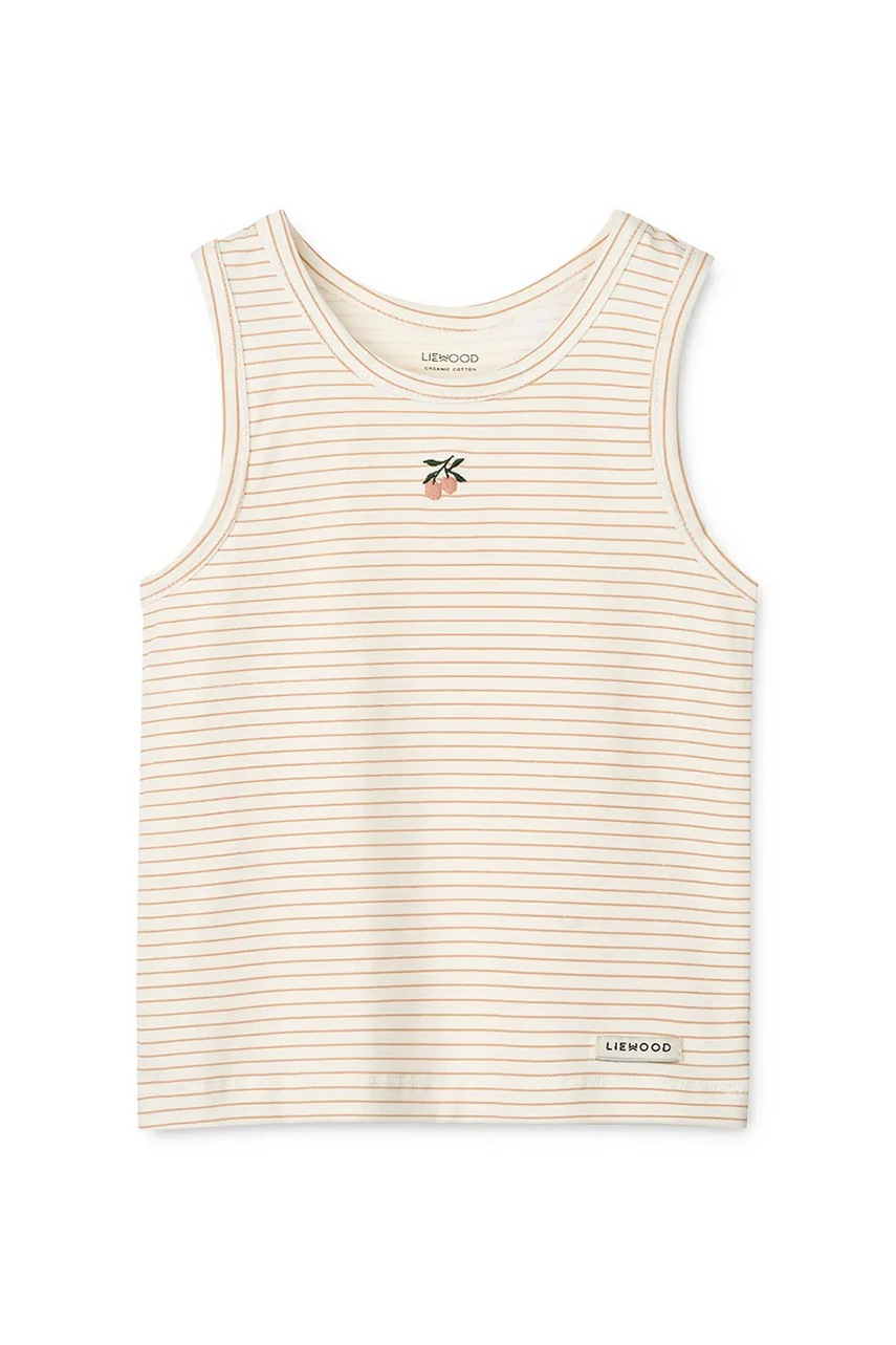 Детский топ с хлопком Liewood Faris Printed Tank Top 2-pack 2 шт цвет бежевый узор LW20285 Детский топ с хлопком Liewood Faris Printed Tank Top 2-pack 2 шт цвет бежевый узор LW20285