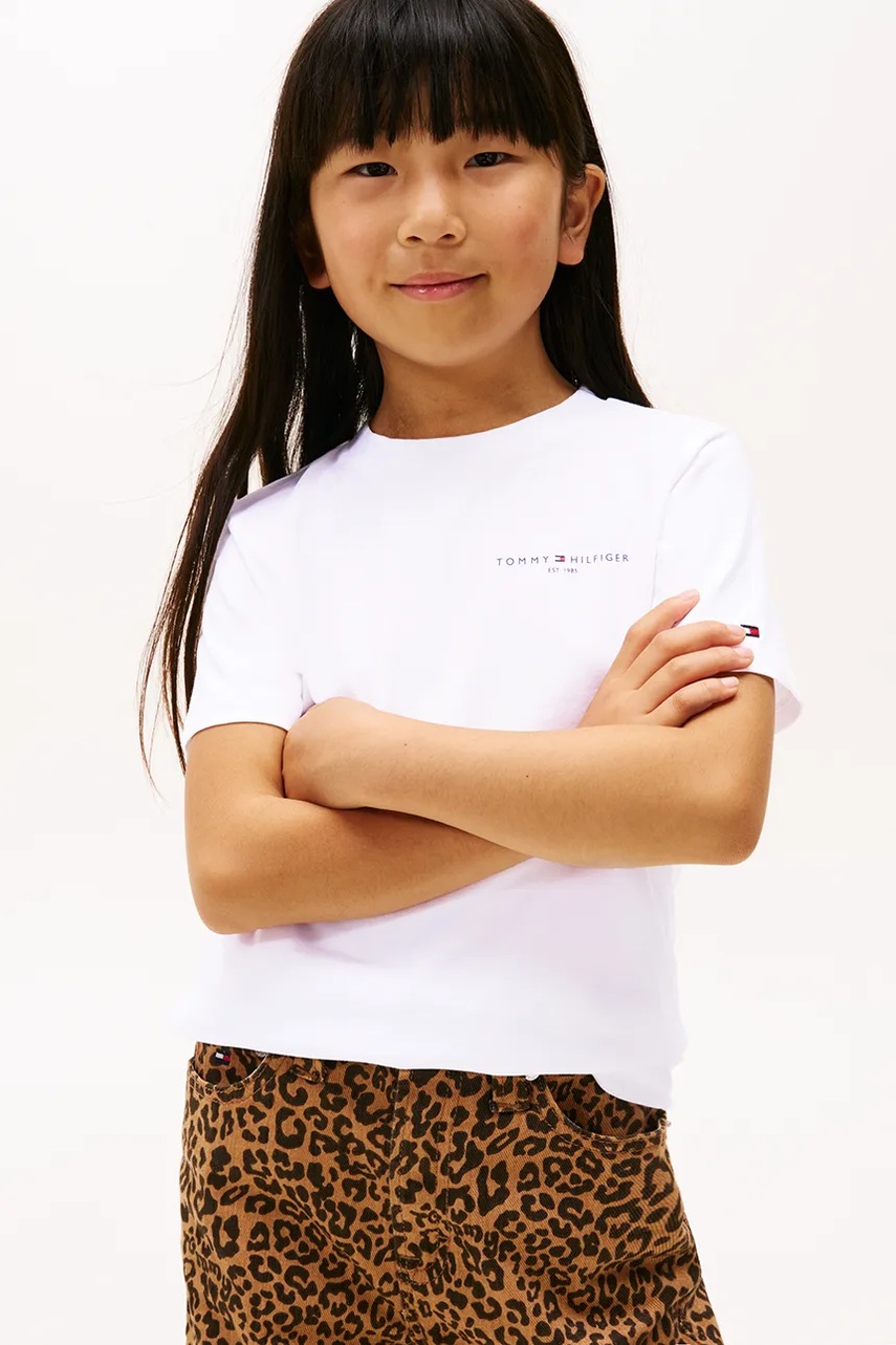 

Детска памучна тениска Tommy Hilfiger, Бял