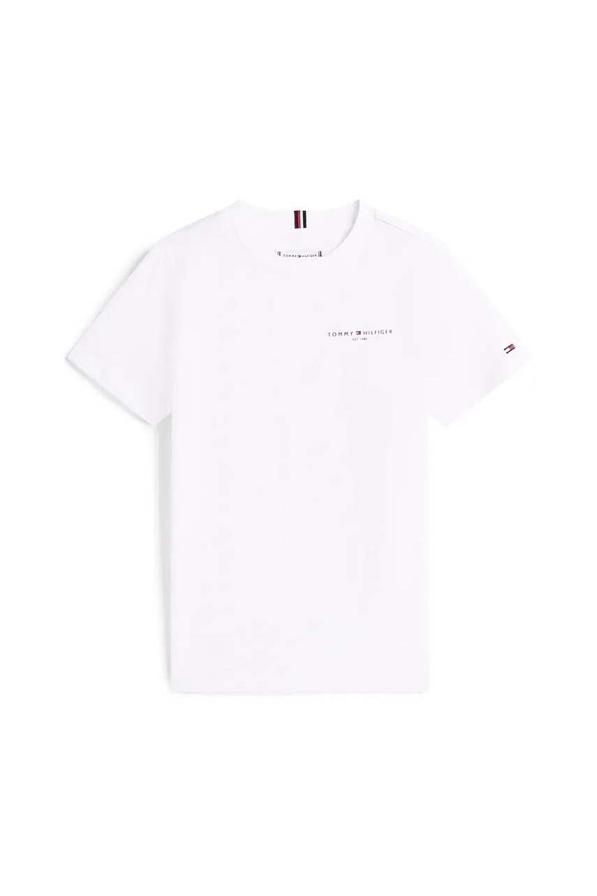 Детская хлопковая футболка Tommy Hilfiger цвет белый с принтом KS0KS00661 Детская хлопковая футболка Tommy Hilfiger цвет белый с принтом KS0KS00661