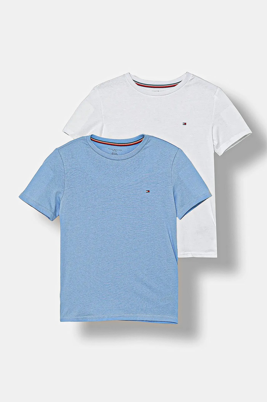 Levně Dětské bavlněné tričko Tommy Hilfiger 2-pack modrá barva, UK0UK00073