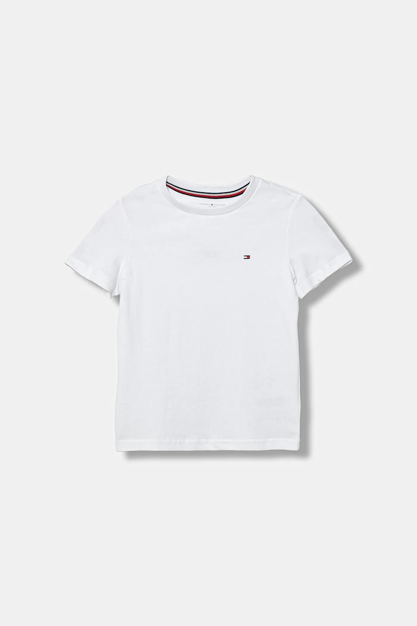 Детская хлопковая футболка Tommy Hilfiger 2 шт цвет бордовый однотонная UK0UK00073 Детская хлопковая футболка Tommy Hilfiger 2 шт цвет бордовый однотонная UK0UK00073