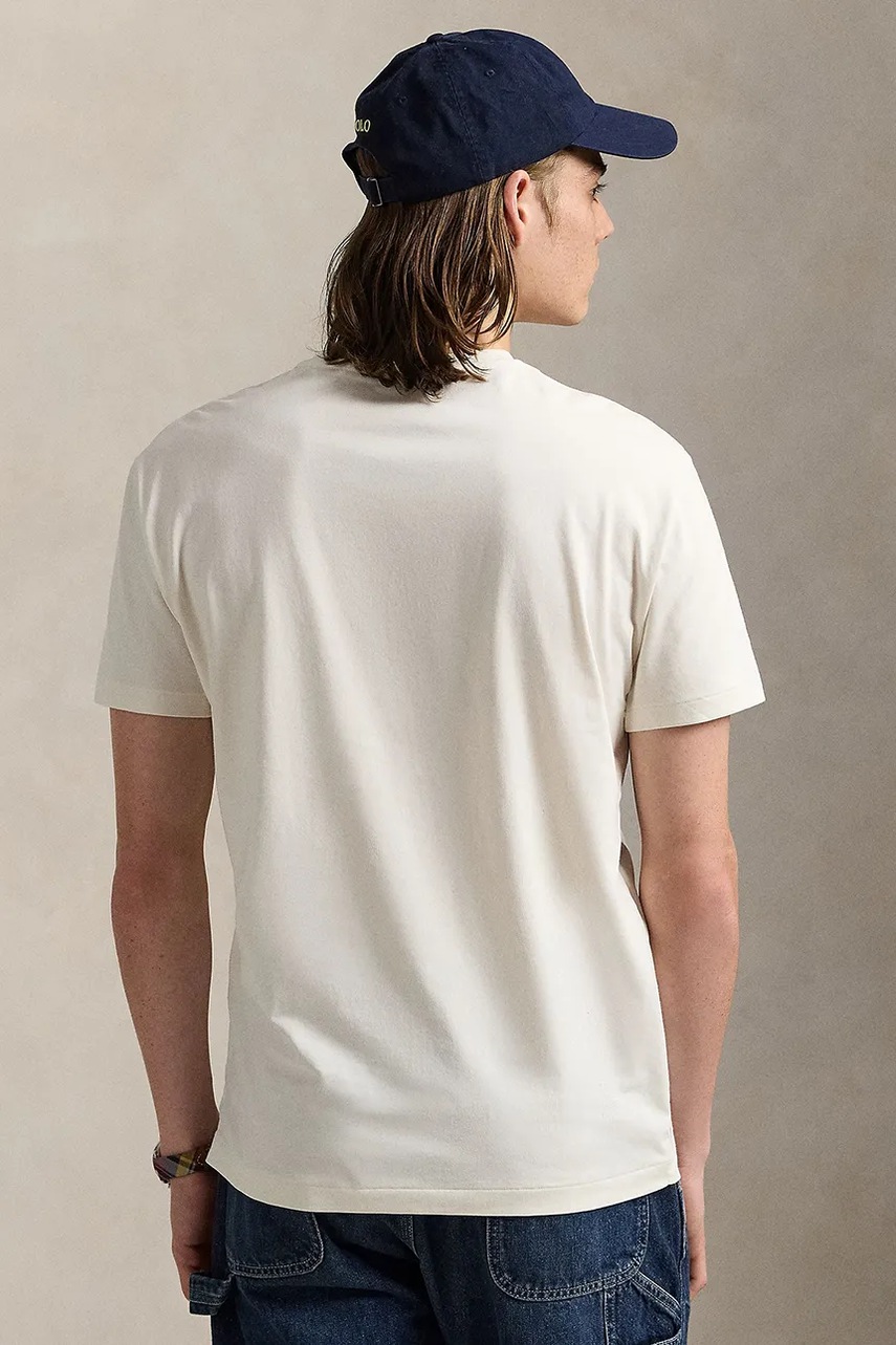 Хлопковая футболка Polo Ralph Lauren цвет белый с принтом 710972663