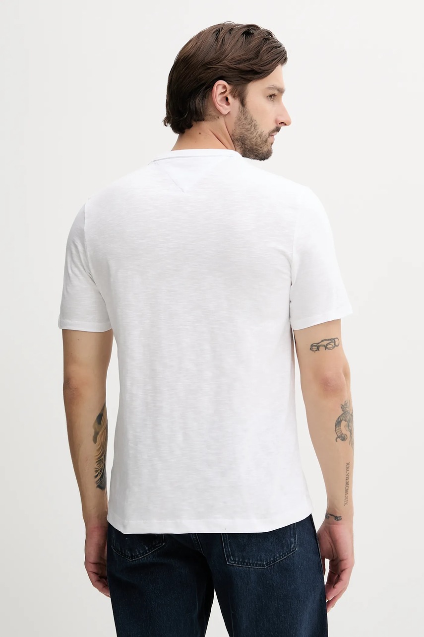 Хлопковая футболка Tommy Hilfiger цвет белый с принтом MW0MW39354