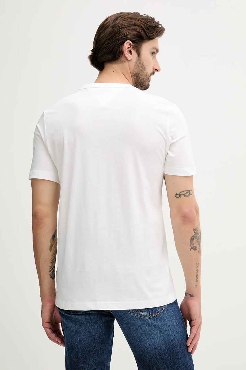 Хлопковая футболка Tommy Hilfiger цвет белый с принтом MW0MW39355